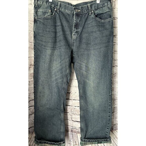 Berne Quarry Flannel Lined Jeans Mid Rise Straight Womens 16 Short - Picture 1 of 6